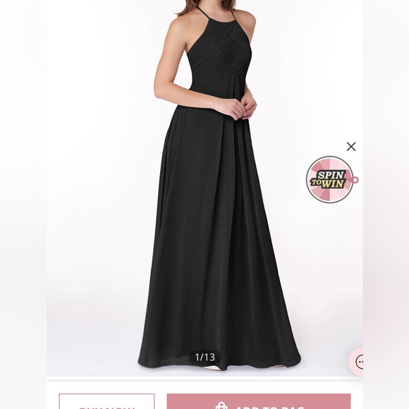 Black Azazie Bridesmaid dress Custom sizing tofit between 4/6 and 5’6/5’7 height - Picture 2 of 5